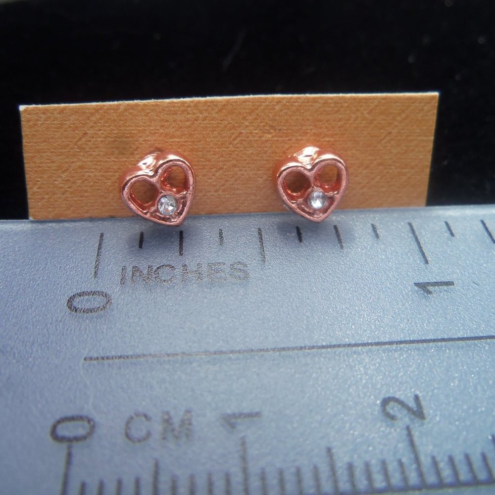 Hearts With Crystal Pierced Earrings